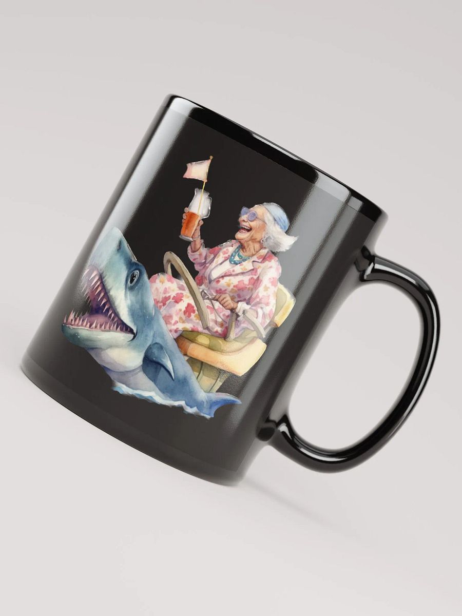 Badass Grandma Riding a Shark Mug 11 oz product image (5)
