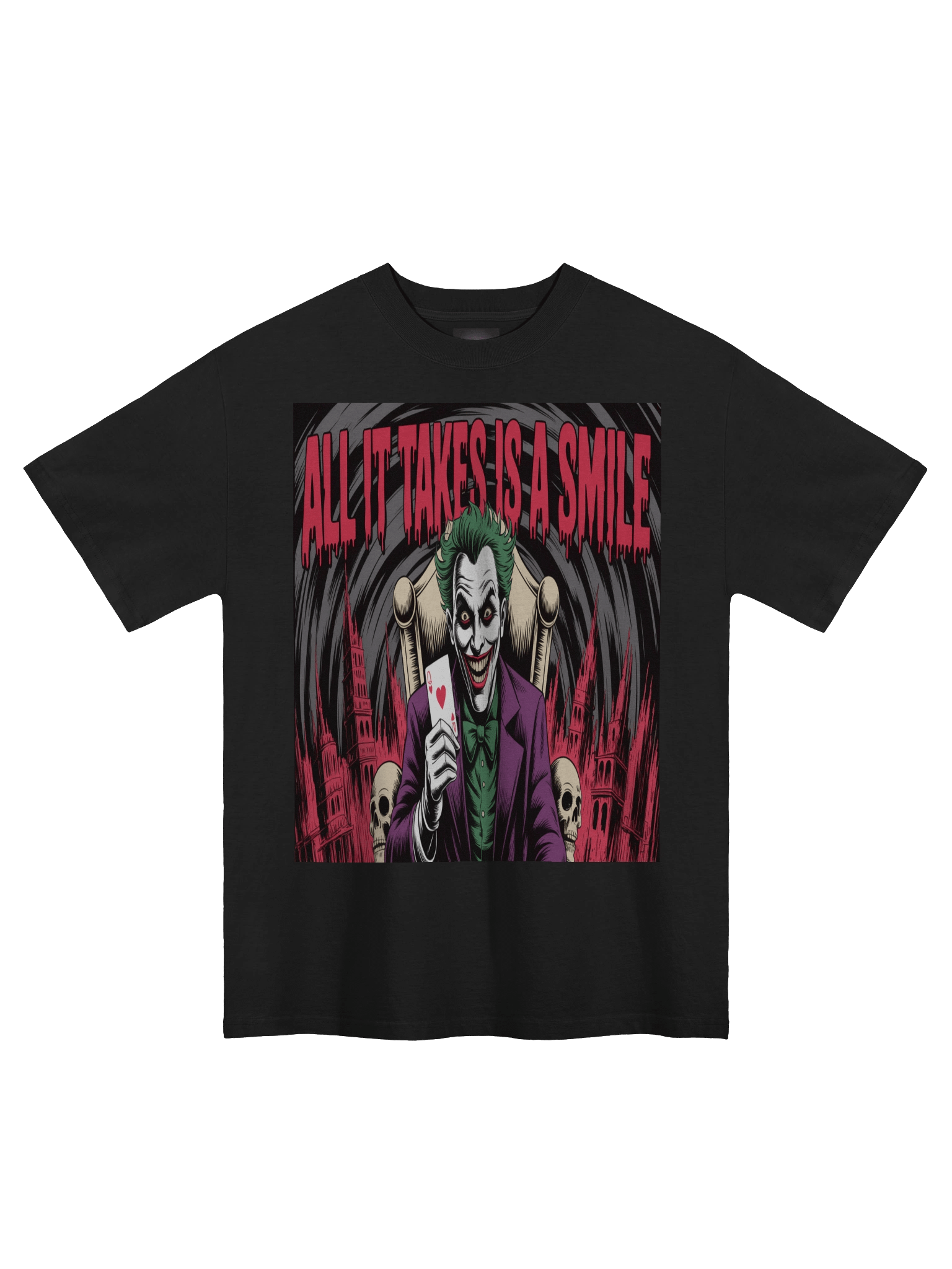 Joker 'All It Takes Is A Smile' Oversized Faded T-Shirt product image (3)