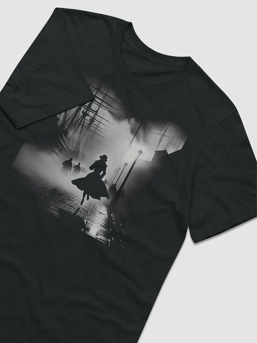 Noir Escape on the Misty Docks (Front Print Womens Tee) product image (3)