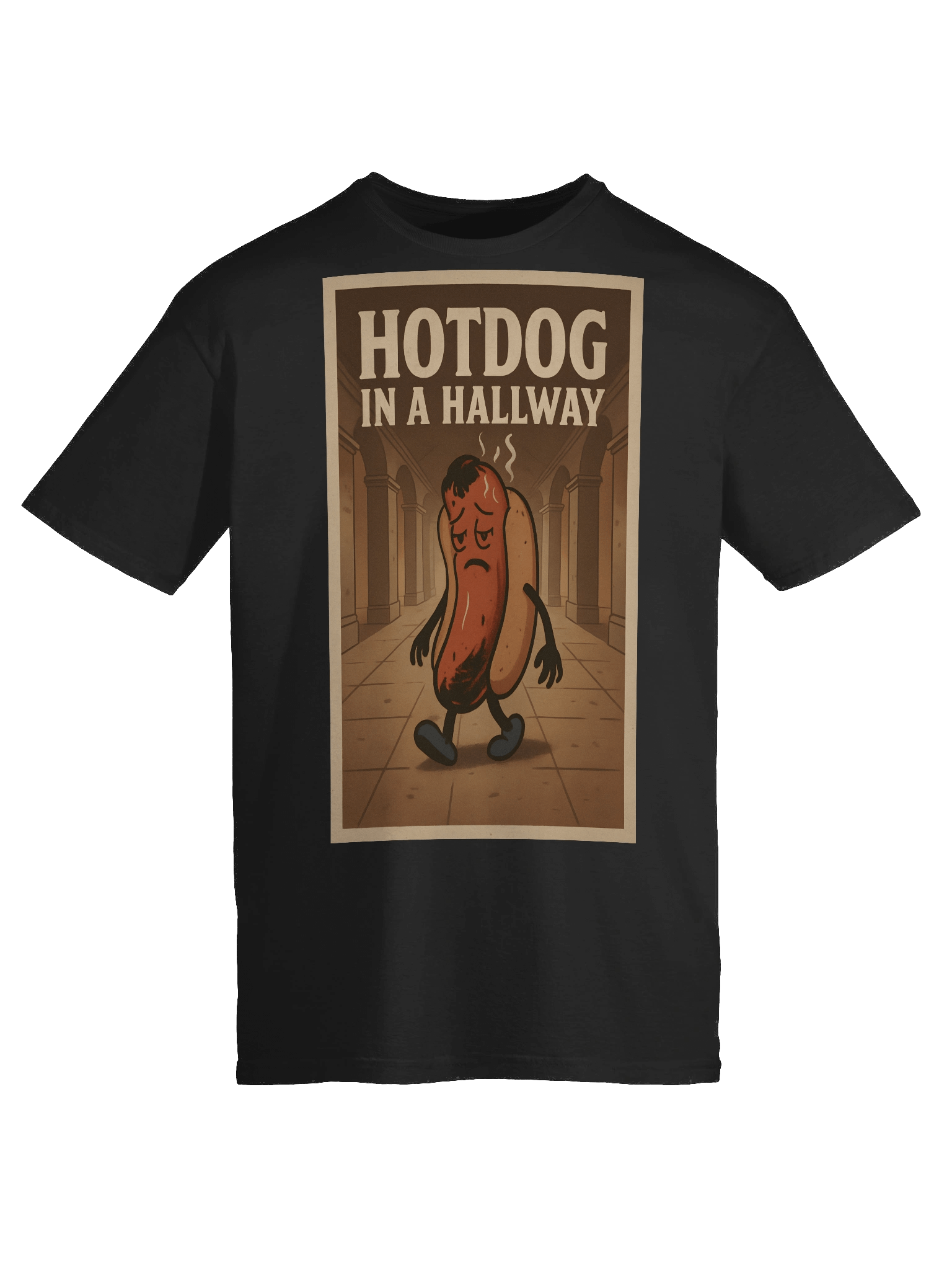 🔥 Hotdog in a Hallway T-Shirt – Funny Burnt Hotdog Meme Tee product image (9)