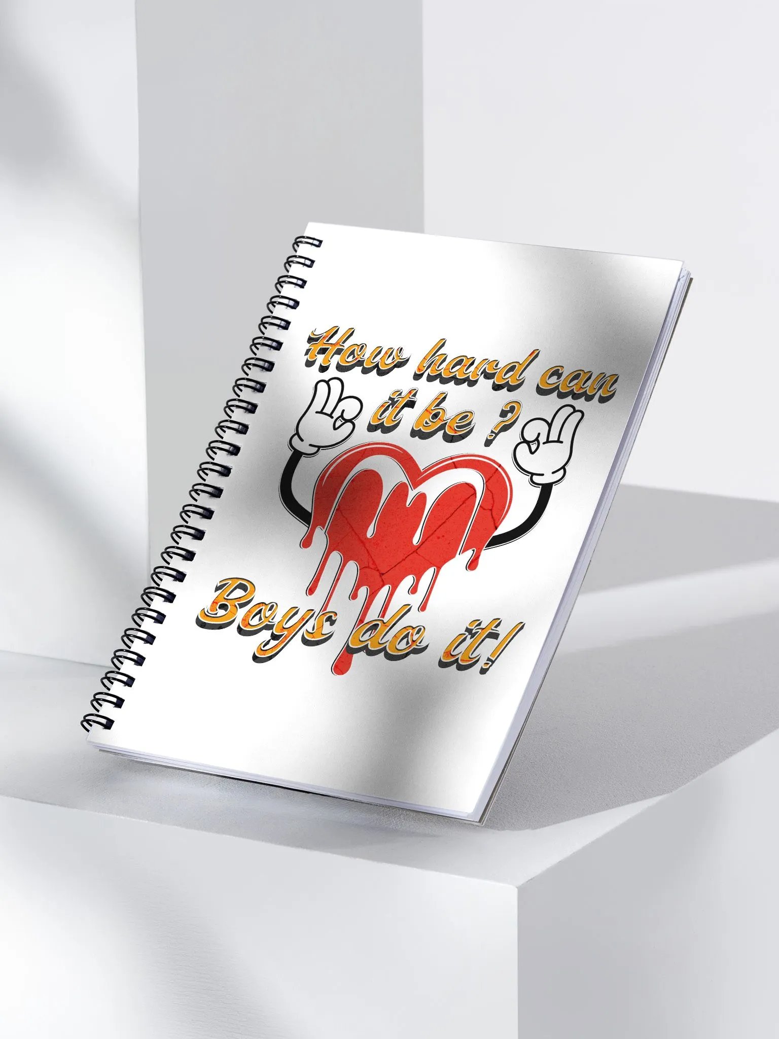 How Hard Can It Be Boys Do It Peaceful Heart Spiral Notebook product image (3)