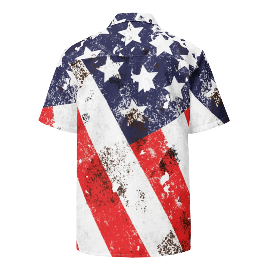 USA Flag Custom Design Button Down Shirt _ CoachShawStudio Streetwear _ Unisex Short Sleeve Shirt product image (11)