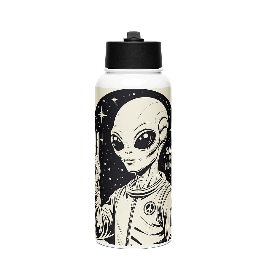 Peaceful Alien Stainless Steel Water Bottle product image (1)