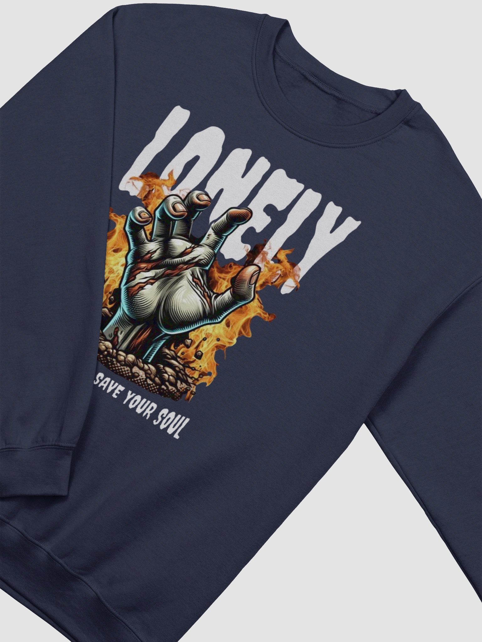 Lonely Hand Flame Graphic with Spiritual Sweatshirt product image (2)