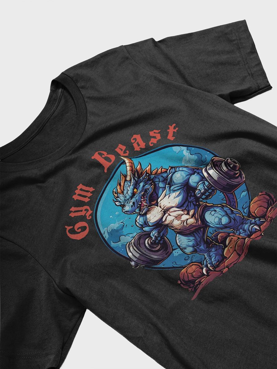 Gym Beast - Cool Strong Muscular Dragon Lifting Weights Bella Canvas 3001 T-Shirt - Best Gift for Gym Lovers product image (3)