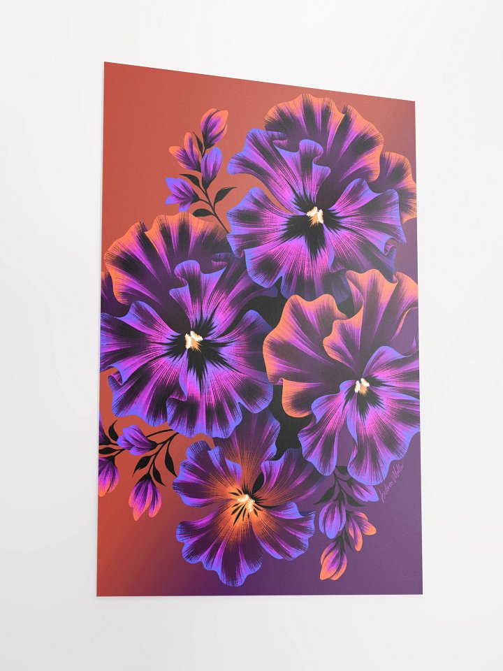 Pansies Art Print - Purple / Burnt Orange product image (6)