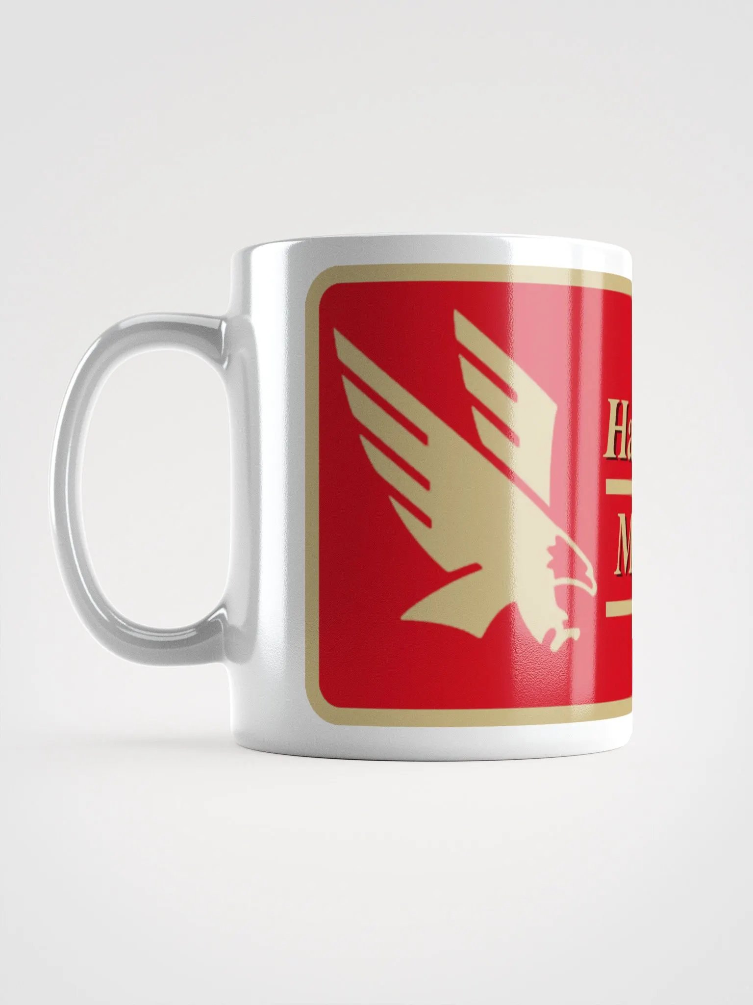 HBM Logo White Glossy Mug product image (6)