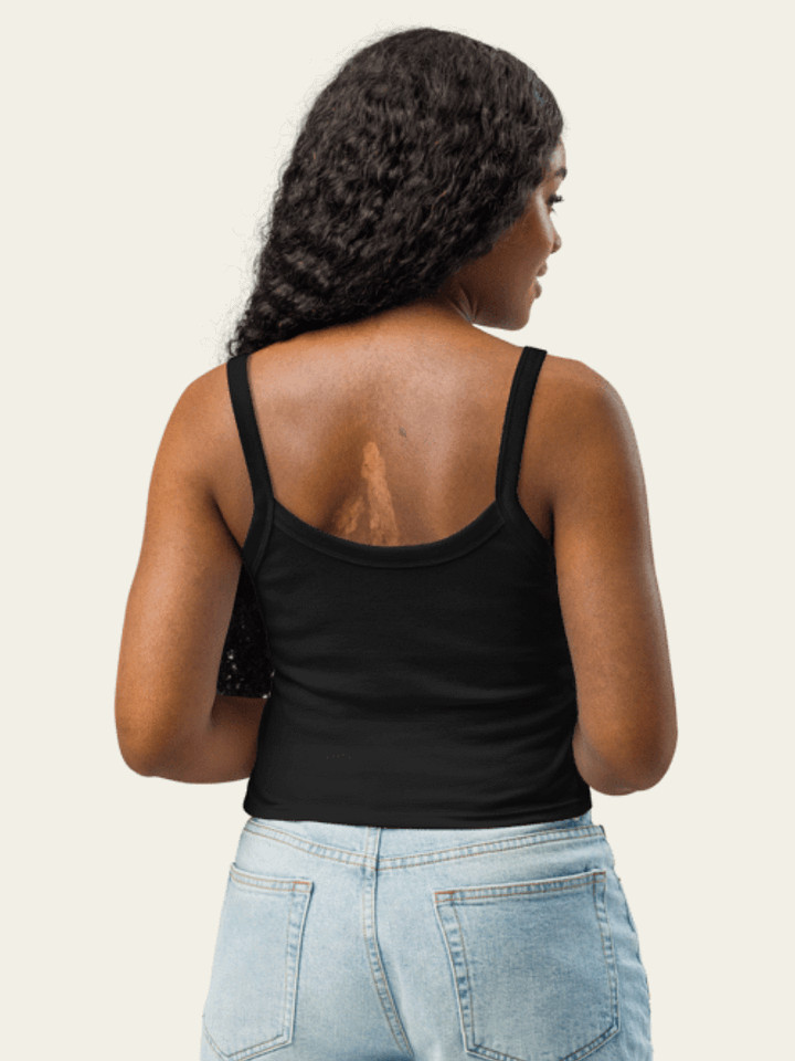 Ribbed Bow Tank Top - Black product image (2)