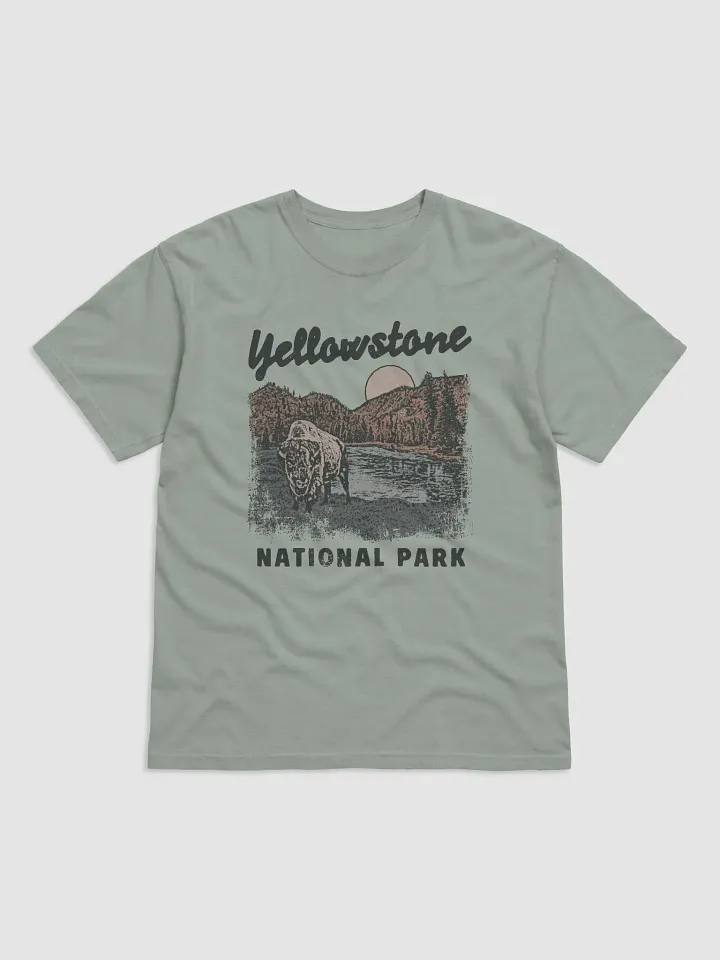 Bison in Yellowstone National Park, Wyoming Tee | Retro-Style Western T-Shirt for Travel and Road Trips product image (2)