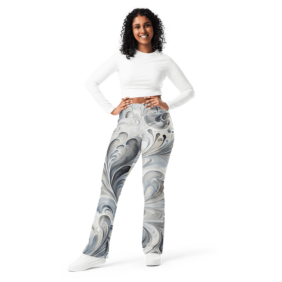 Gray Fractals Flare Leggings product image (9)
