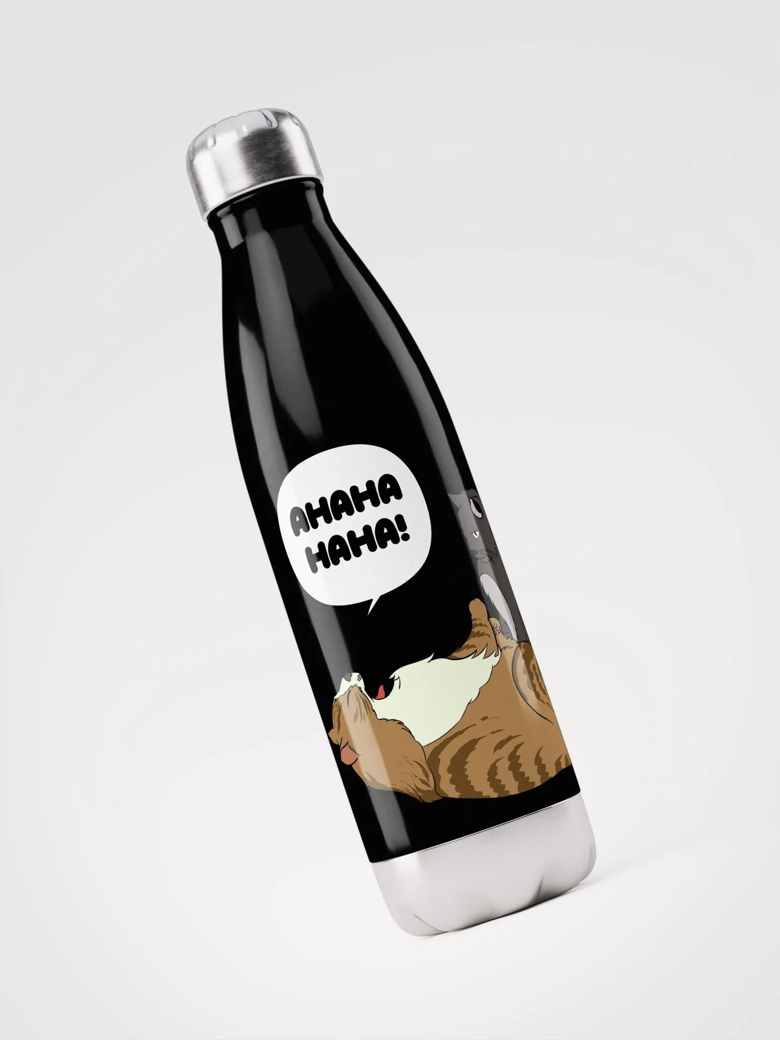 AHAHA Cat - Stainless Steel Water Bottle (17oz) product image (4)