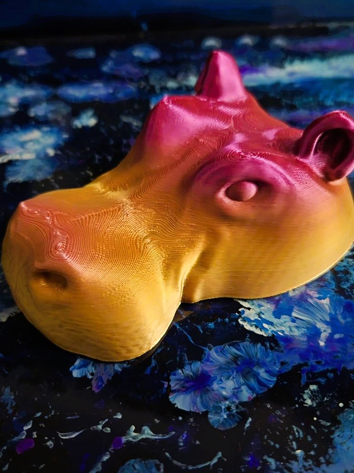 Large Laying Hippo Head - 3D Printed product image (1)