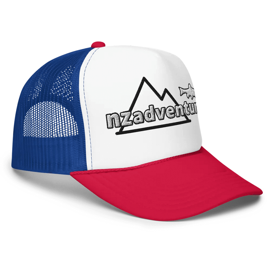 NZA Fish Trucker Hat - Red / Blue product image (1)