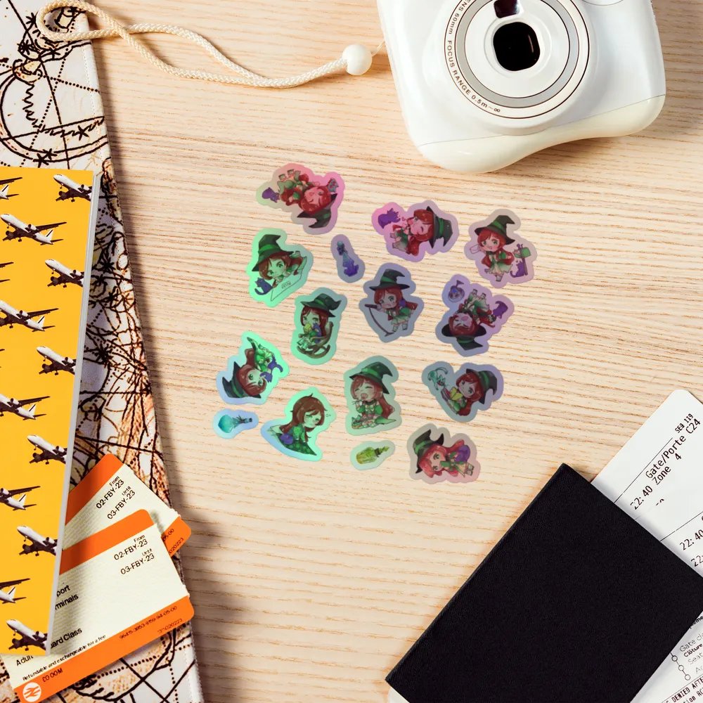 HOLO Chibi Cath Sticker Sheet product image (6)