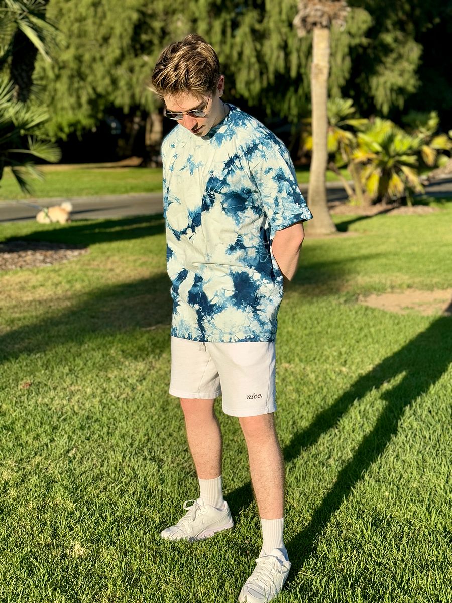 Nice. Embroidered Tie Dye Tee (Navy/White) product image (10)