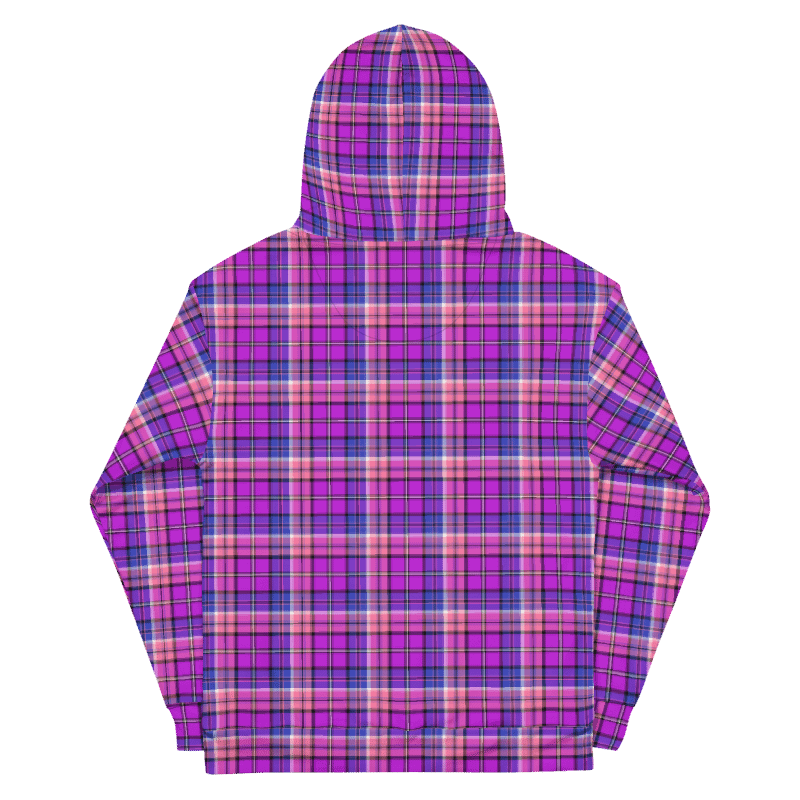 Bright Purple, Pink, and Blue Plaid Hoodie product image (7)
