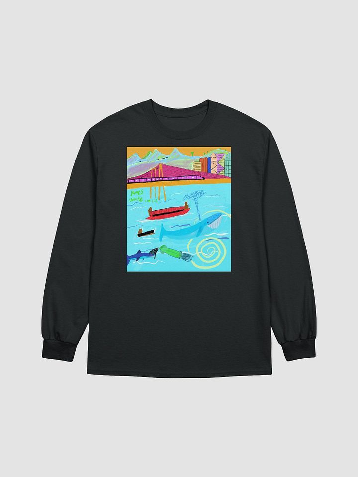 Gildan Ultra Cotton Long Sleeve T-Shirt: blue whale product image (10)