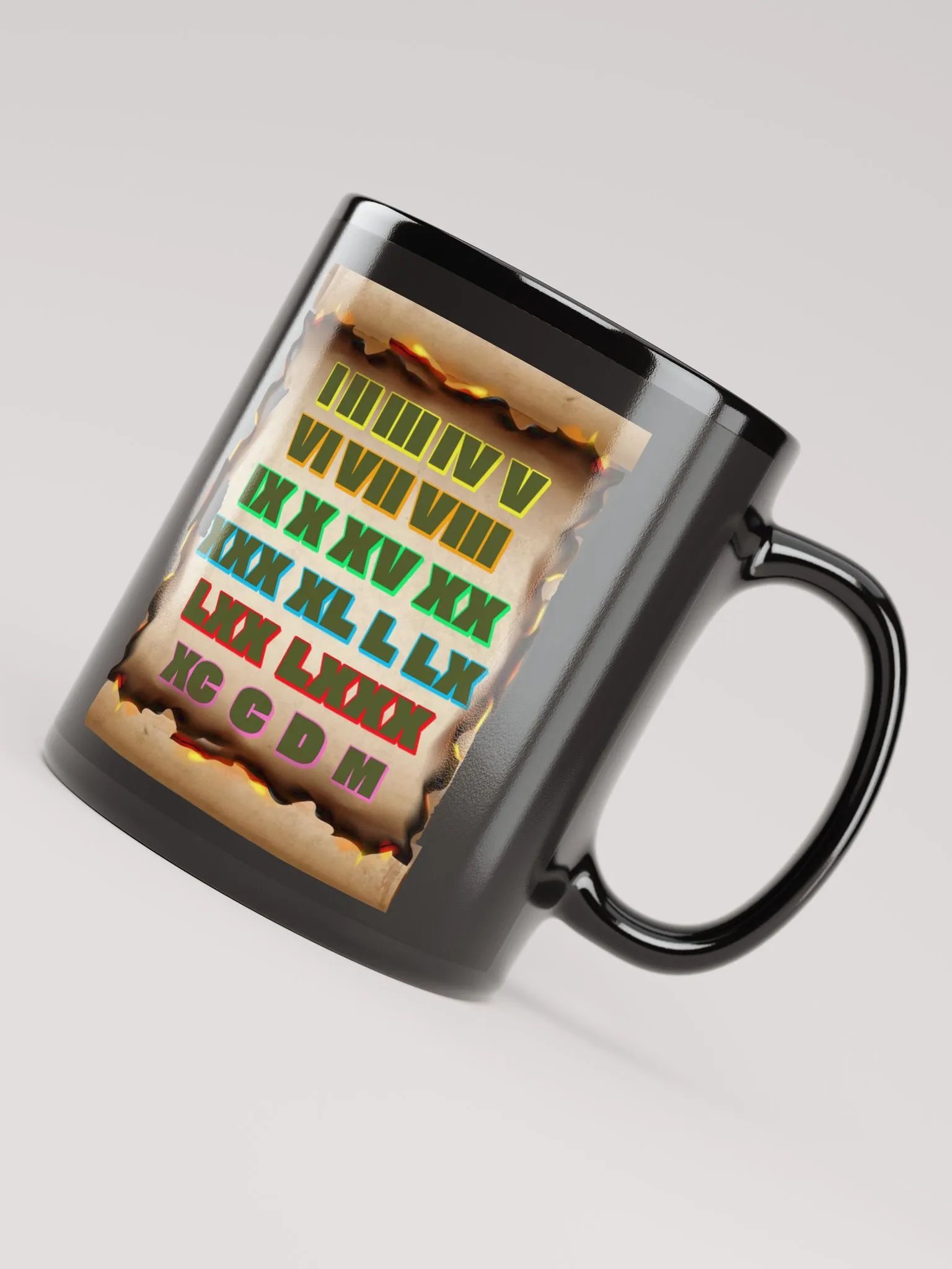 Roman Numeral Artistic Design Black Mug product image (8)