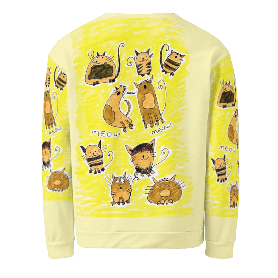 Abstract Doodle Cats Unisex All Over Print Sweatshirt product image (6)