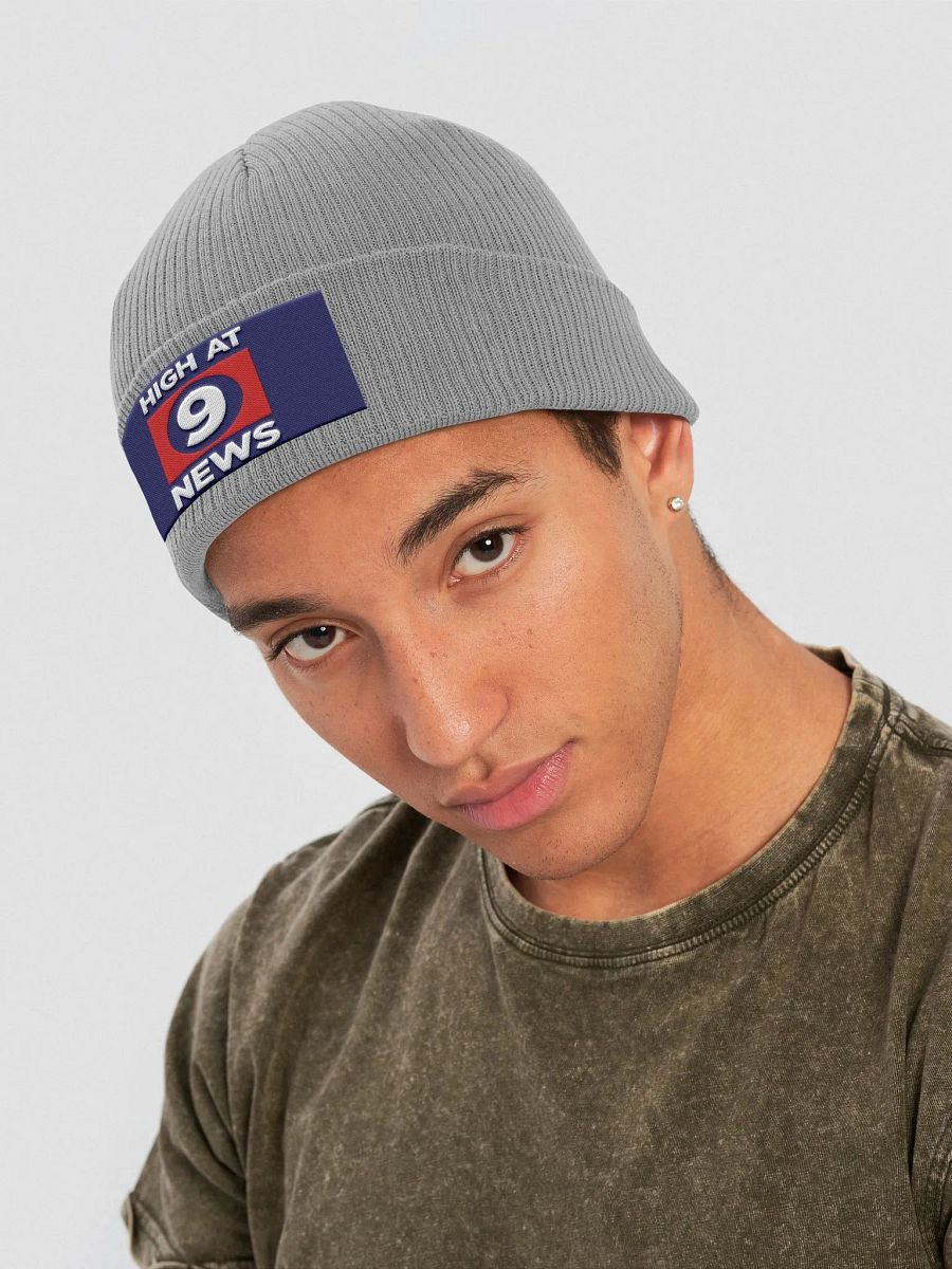 HA9N Grey Embroidered Beanie product image (4)