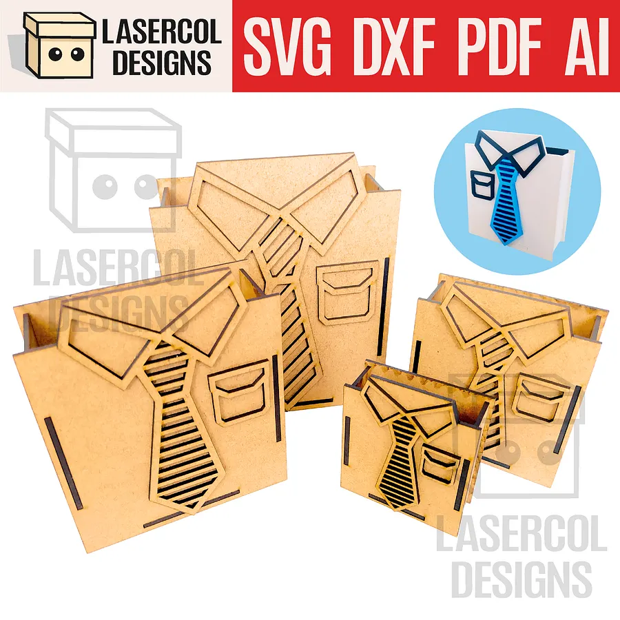 Father's Day Gift Box (Four Sizes) - Laser Cut Files product image (1)