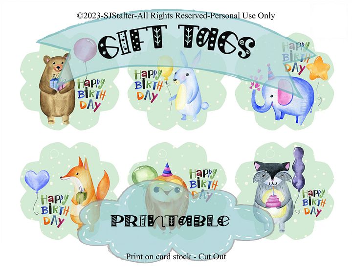 Happy Birthday Animals | Printable Gift Tags | product image (2)