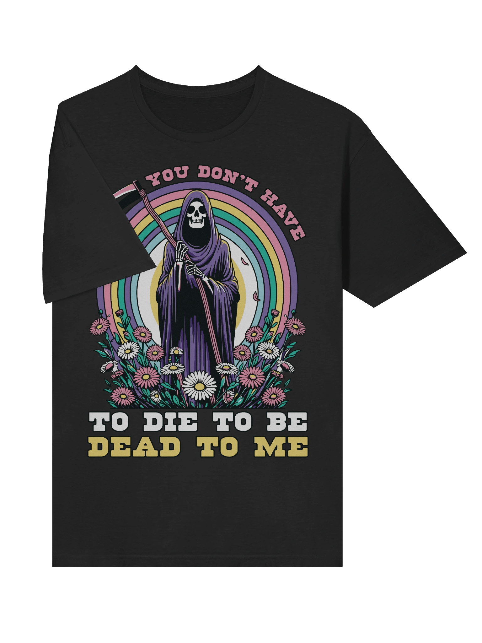 Meme – Grim Reaper Rainbow – Dead To Me – Gildan Softstyle T-Shirt product image (3)
