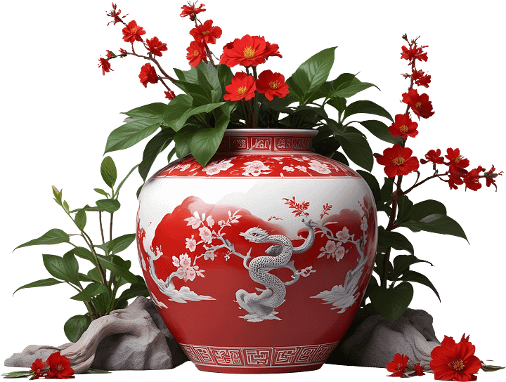 Chinese Vase, New Year, Lantern Festival PNG product image (1)