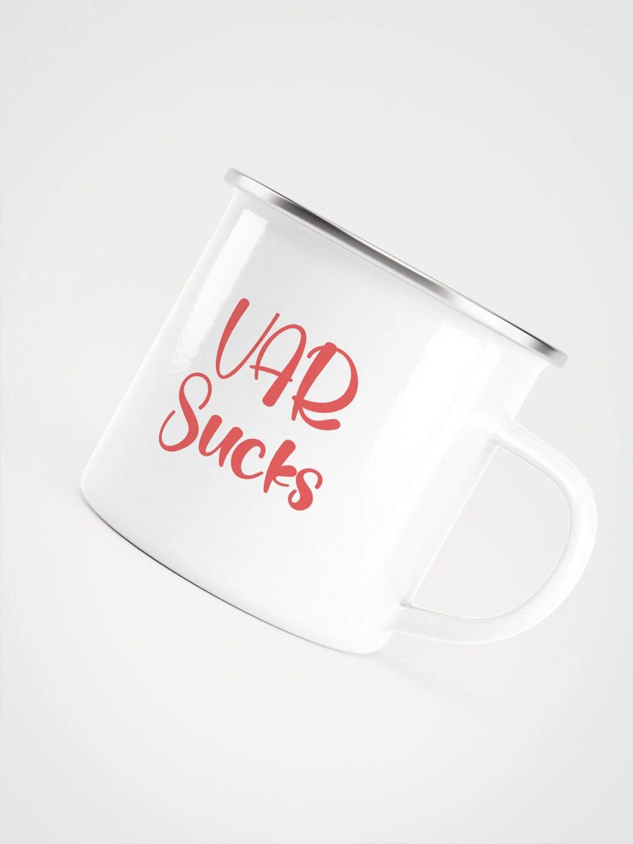 Bold Red 'VAR Sucks' Enamel Mug product image (5)