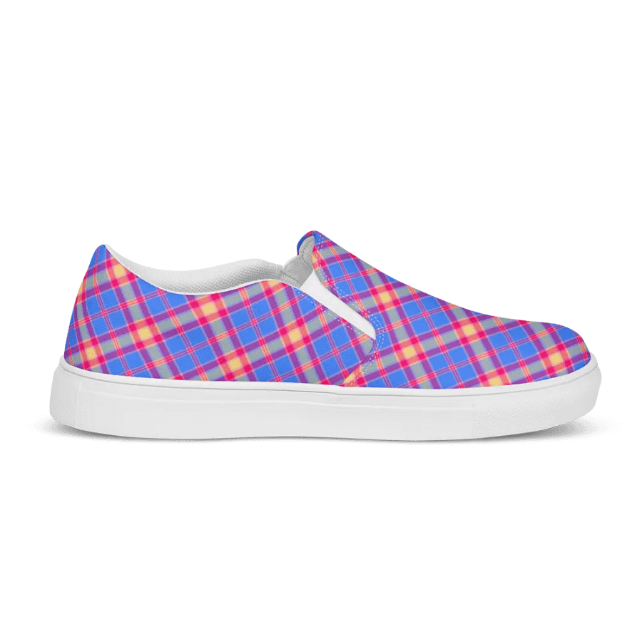 Bright Blue and Hot Pink Women's Slip-On Shoes product image (5)