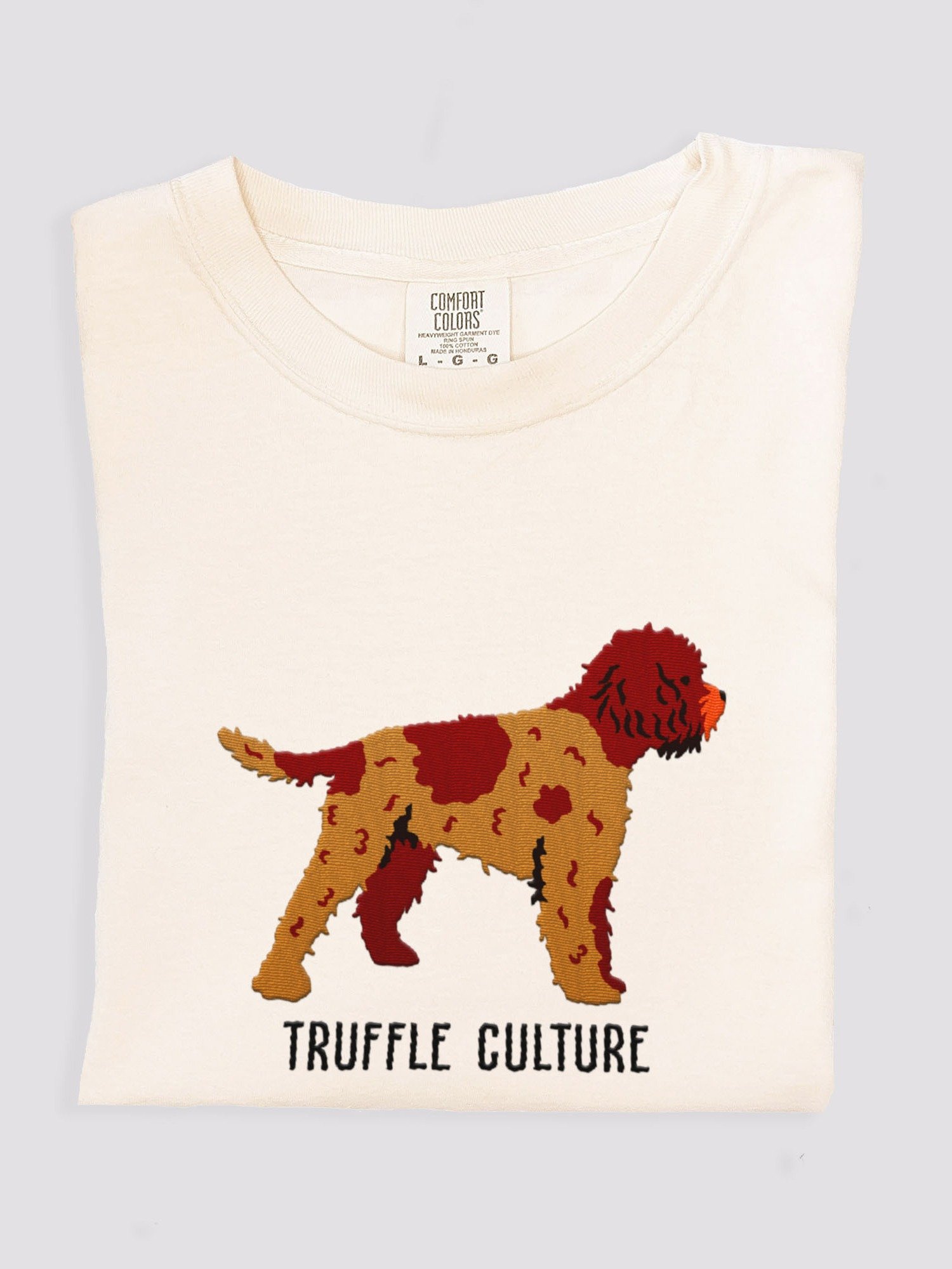Truffle Culture T-Shirt(Embroidered) of a Lagotto Romagnolo(Liver Roan) product image (1)