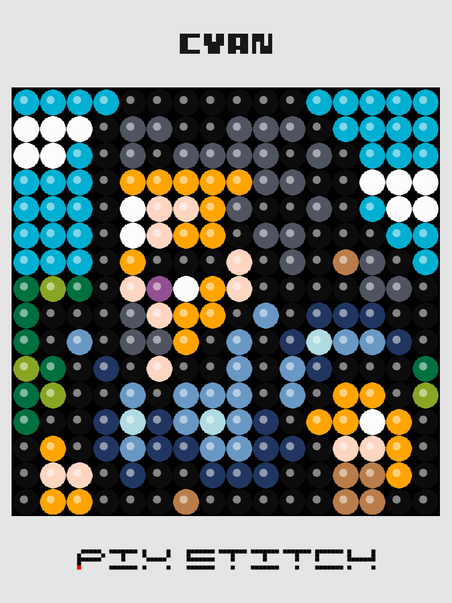 Cyan Pixel Art product image (1)