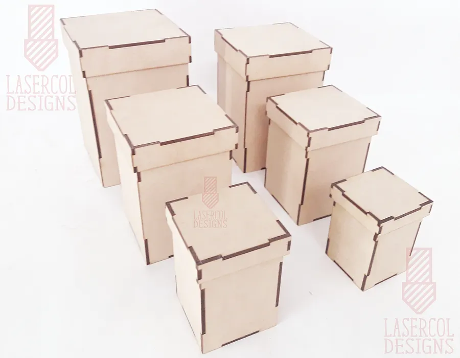 Boxes Set 3 (6 sizes) - Laser Cut Files product image (5)
