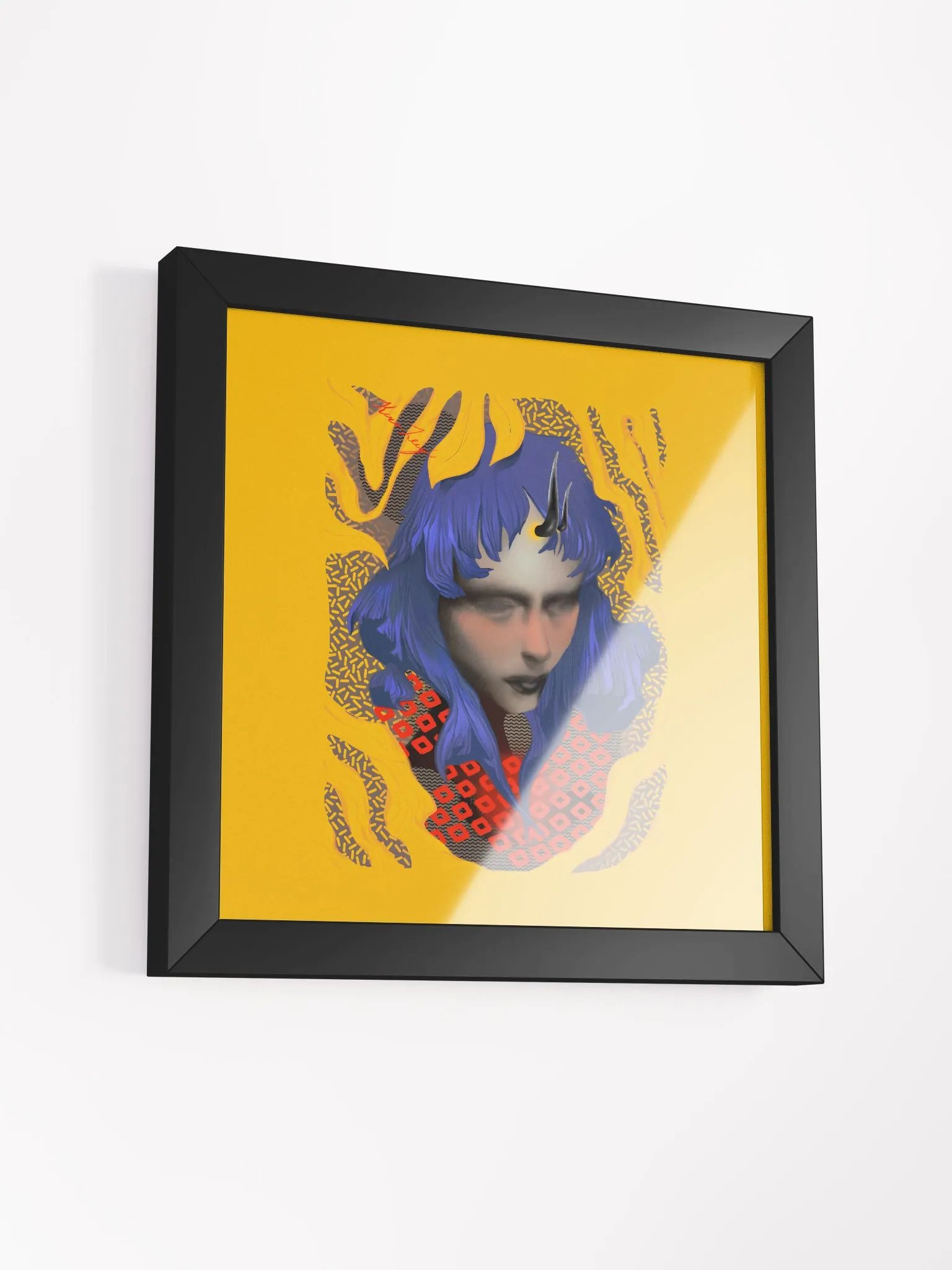 Something Strange, Charming and Blue Square Framed Matte Print product image (31)
