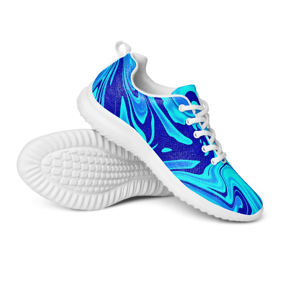 Women's Athletic Shoes - Light and Dark Blue Digital Fluid Art product image (9)