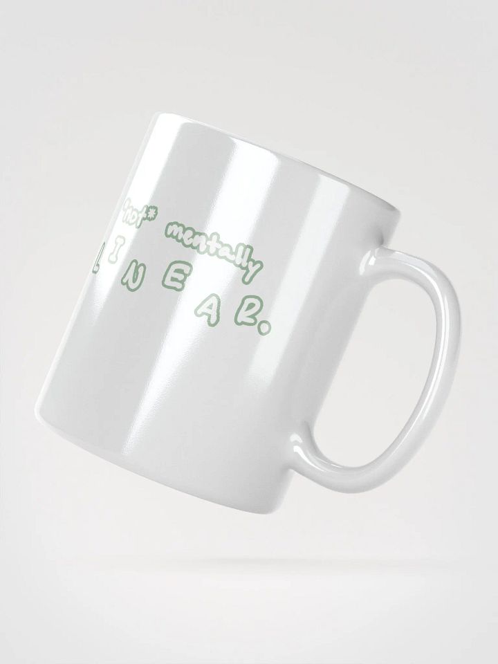 *not* mentally linear (lined design, #96B697) glossy white mug product image (3)