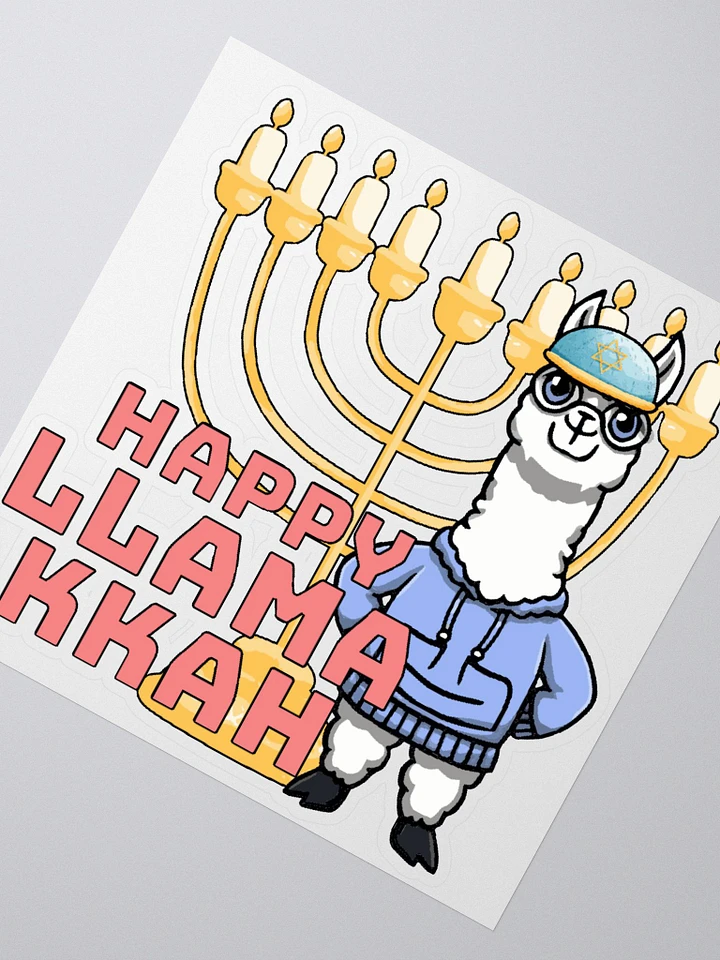 Happy LlamaKkah Funny Hanukkah Sticker product image (4)