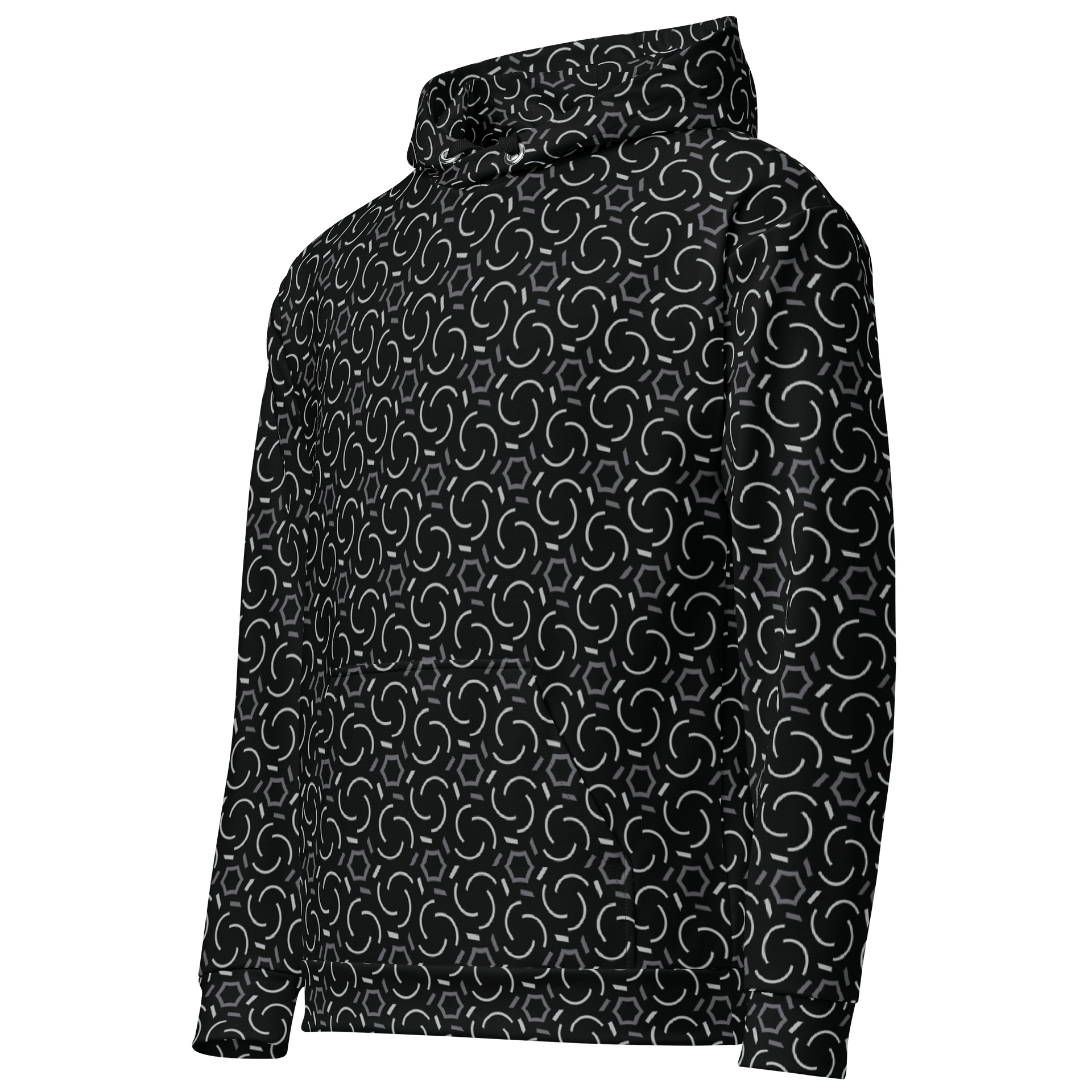Smoke & Shadow Geometric Allover Print Hoodie for Men and Women product image (2)