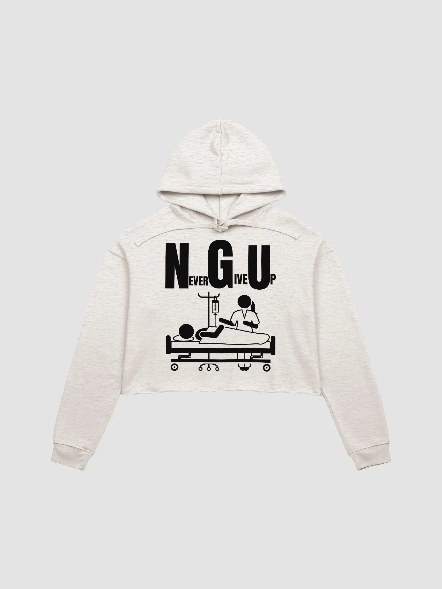 Never give up Bella+Canvas Fleece Crop Hoodie product image (3)