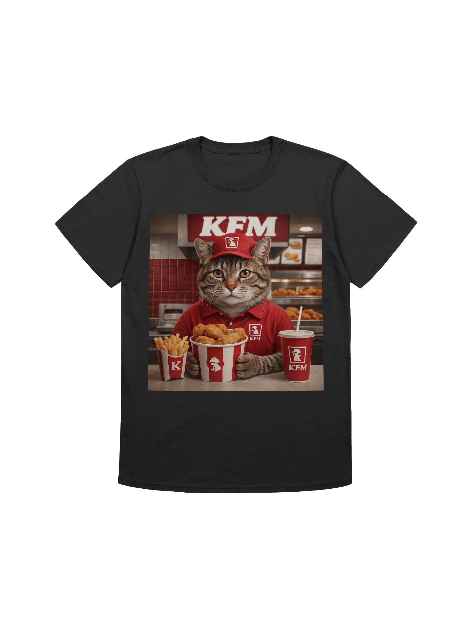 KFM Cat Fast-Food T-Shirt product image (6)