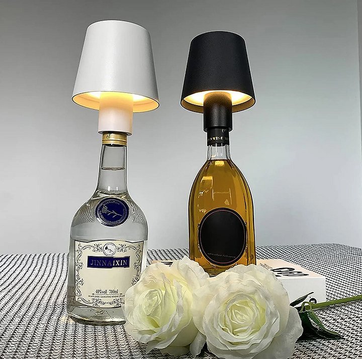 LED Dimmable Bottle Lamp 3 Color Temperature, Wireless Table Lamp For Indoor And Outdoor, USB Rechargeable Bottle Lamp For Family, Restaurant & Bar (1 Pc) product image (2)