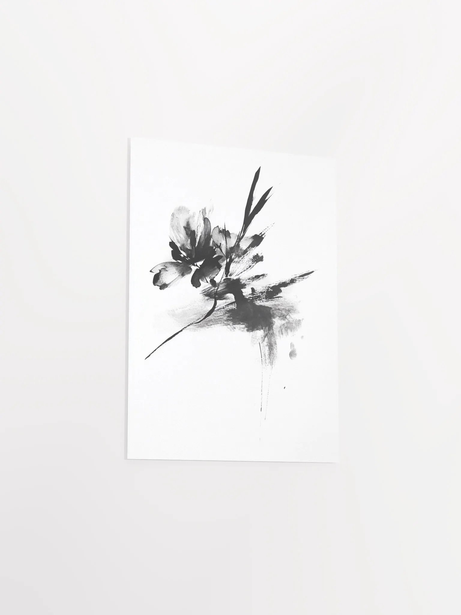 Ink Bloom IV: Monochromatic Floral Art Print product image (3)