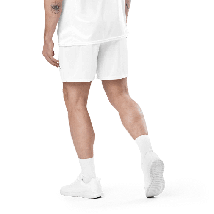 White Zenith Eco-Chic Unisex Mesh Shorts product image (2)