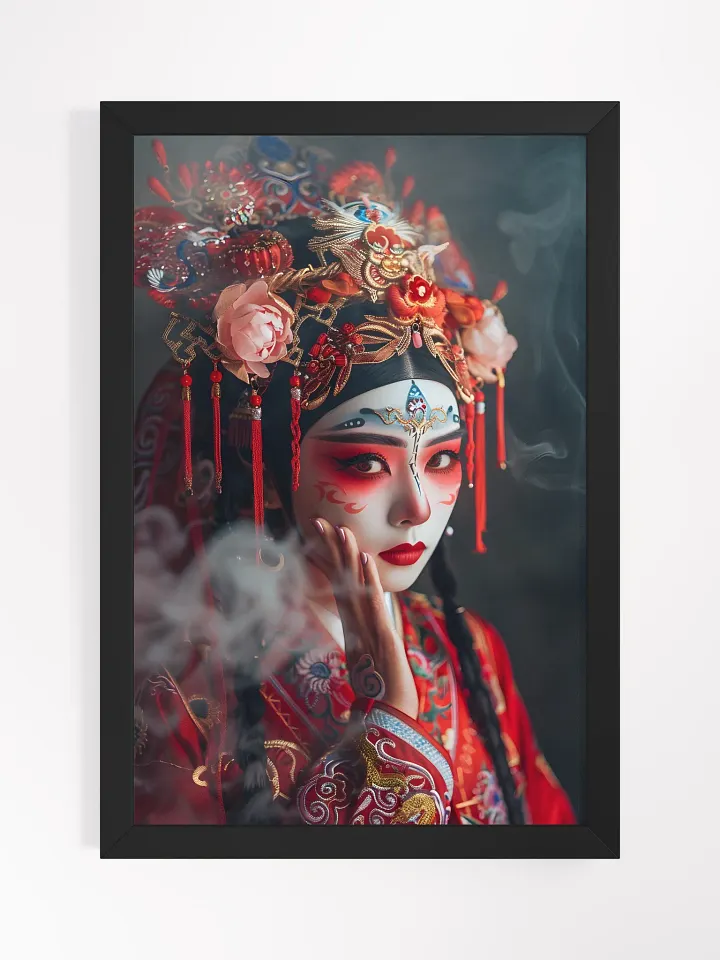 Woman in red traditional costume with elaborate headpiece product image (1)