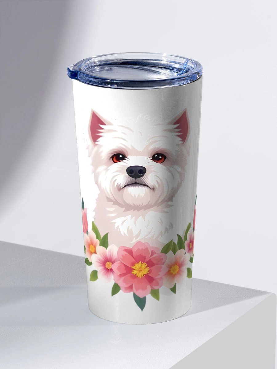 Floral Bichon Frise 20oz Stainless Steel Tumbler product image (2)