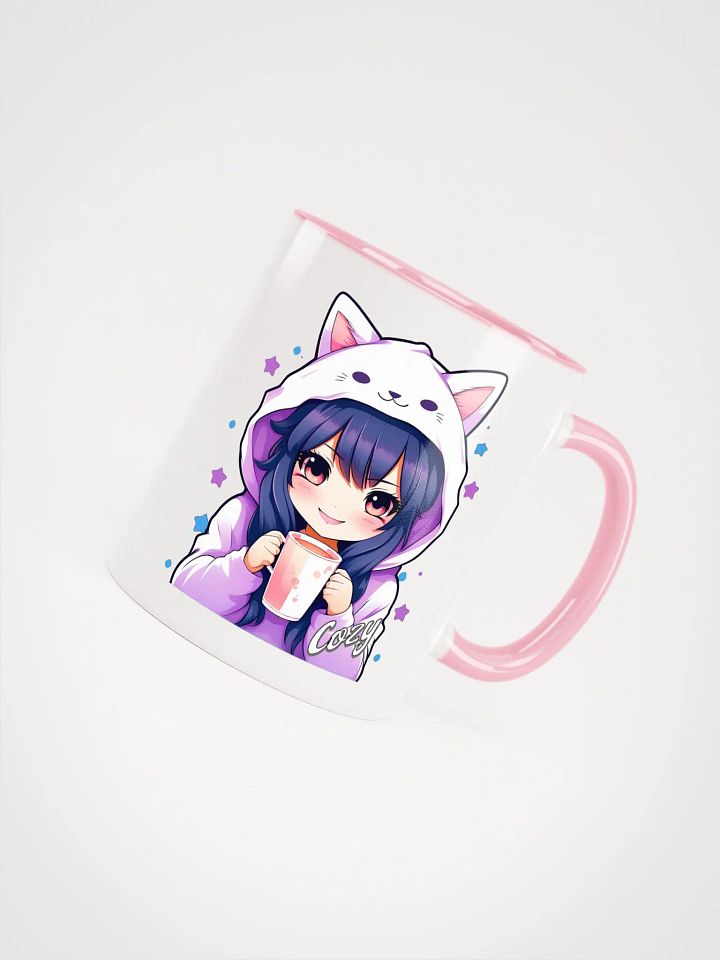 Cozy Kawaii Anime Girl - Ceramic Mug with Color Inside - v1 product image (2)