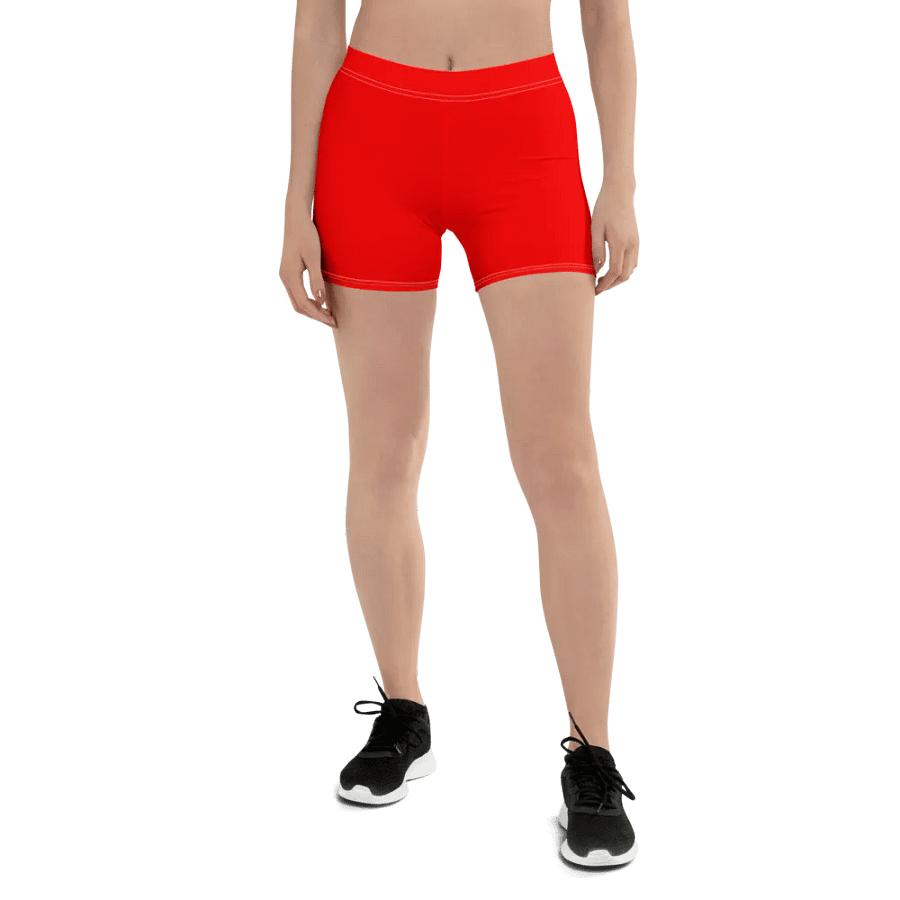 Plain Color Red Bike Shorts product image (1)