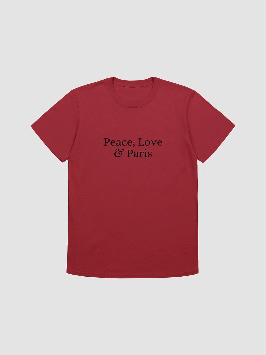 Peace, Love and Paris Infinite Unisex T-Shirt | Black Ink Design product image (1)
