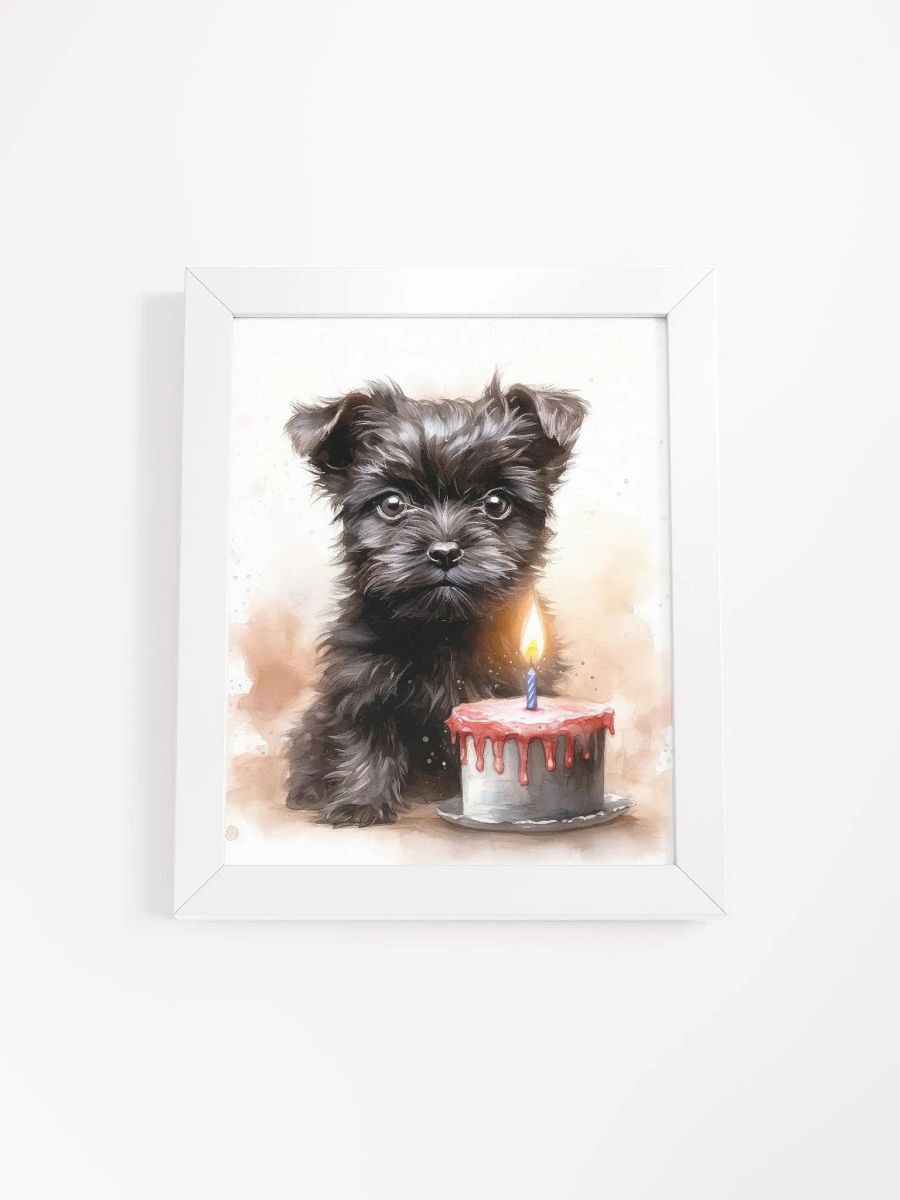 Affenpinscher Puppy With Birthday Cake Wall Art product image (1)