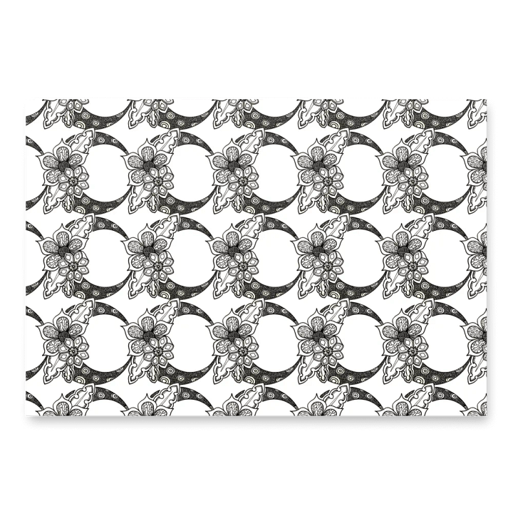 Monochrome Floral Moon Wrapping Paper Set product image (1)